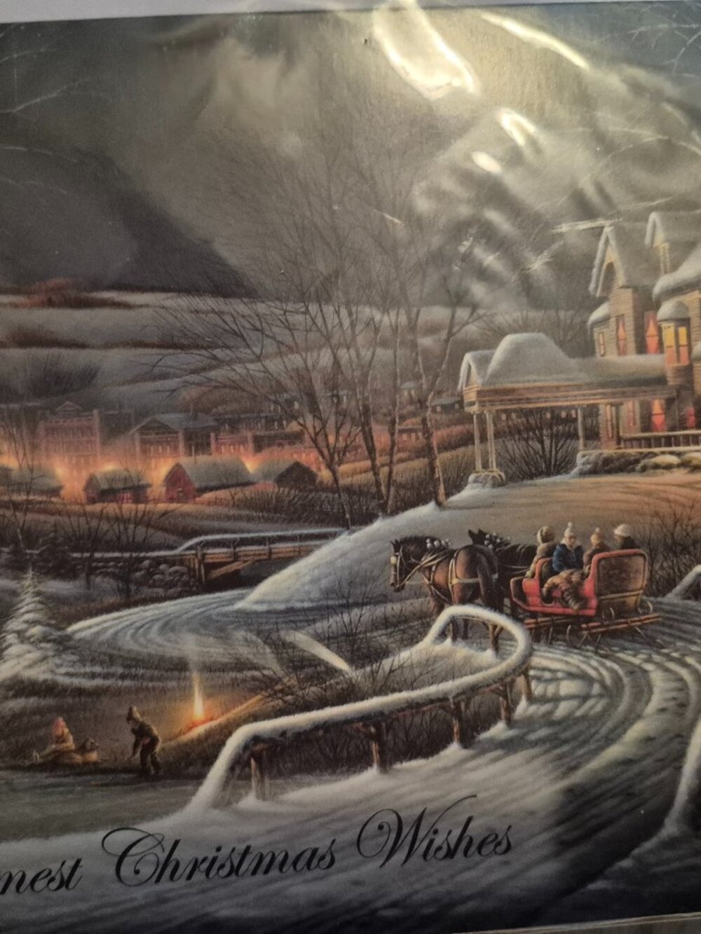6 different Thomas kinkade Christmas cards